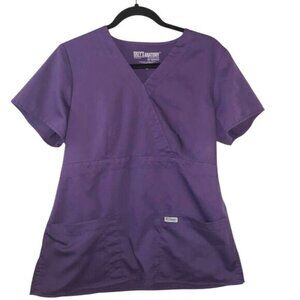 Greys Anatomy By Barco Womens Scrub Top M Purple Polyester/Rayon